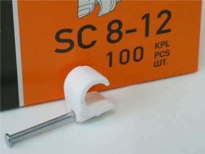Spikklammer vit 8-12 mm, 100-pack